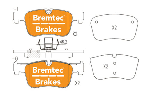 BREMTEC EURO-LINE BRAKE PAD FRONT SET BMW 1,3,4 SERIES BT2327ELC