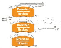 BREMTEC EURO-LINE BRAKE PADS SET ALFA MITO (955)BREMBO 1 SENSOR BT2345BELC