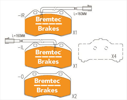 BREMTEC EURO-LINE BRAKE PADS SET ALFA MITO (955)BREMBO 1 SENSOR BT2345BELC