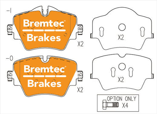 BREMTEC EURO-LINE BRAKE PADS SET BMW 2 (F45) 225 i xDrive 2014- BT23470ELC