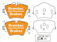 BREMTEC EURO-LINE BRAKE PADS SET BMW 2 (F45) 225 i xDrive 2014- BT23470ELC