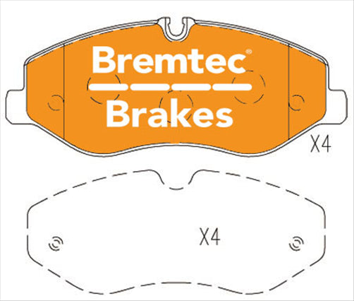 BREMTEC EUROLINE BRAKE PAD SET MERCEDES BENZ VITO BT23730ELH