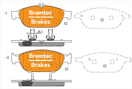 BREMTEC EURO-LINE HD BRAKE PADS SET MERCEDES E-CLASS (C207) 5.4L BT23810ELH