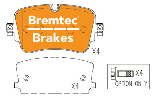 BREMTEC EURO-LINE HD BRAKE PADS SET AUDI Q7 (4M) 3.0 Tdi 2015- BT24510ELH