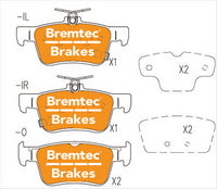 BREMTEC TRADE-LINE BRAKE PADS SET HONDA CIVIC (FC) 1.5L 2016- BT24830TS