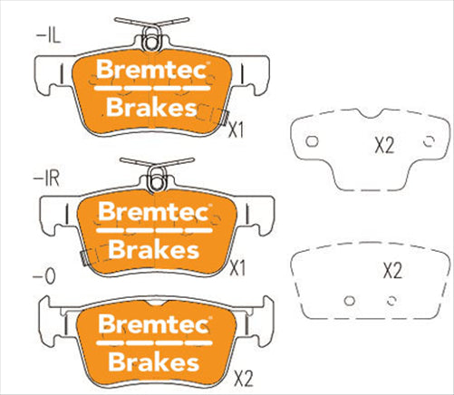 BREMTEC TRADE-LINE BRAKE PADS SET HONDA CIVIC (FC) 1.5L 2016- BT24830TS