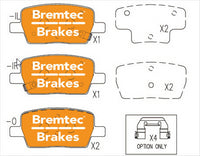 BREMTEC BRAKE PAD SET REAR HOLDEN ACADIA (AC) 3.6L 2018- BT25231PRO