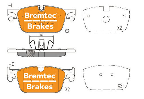 BREMTEC EURO-LINE HD BRAKE PADS SET VOLVO V90 D5 2.0LTDi 2016- BT25350ELH