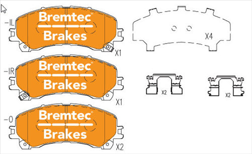 BREMTEC PRO-LINE HD CERAMIC+ PADS HOLDEN COLORADO (RG) 2.8TDi BT25650PRO