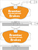 BREMTEC EURO-LINE BRAKE PADS SET ALFA 164 2.0i T/S 2.5i V6 BT262ELC