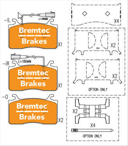BREMTEC BRAKE PAD SET ALFA ROMEO GIULIA VELOCE BT26300ELH