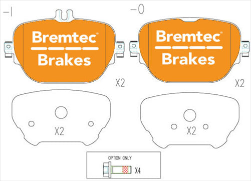 BREMTEC EURO-LINE BRAKE PADS SET MERCEDES BENZ (W213) E400 3.0L BT26330ELC