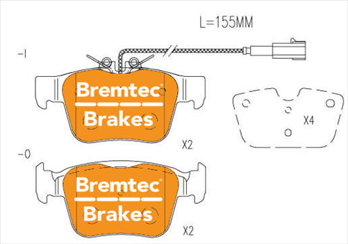 BREMTEC EURO-LINE HD BRAKE PADS SET AUDI GIULIA (952_) 2.0t 2017- BT26340ELH