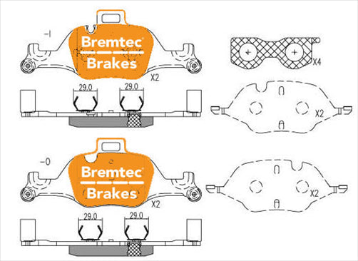 BREMTEC EURO-LINE HD BRAKE PADS SET BMW 730LD (G11, G12) 3.0TDi BT26480ELH
