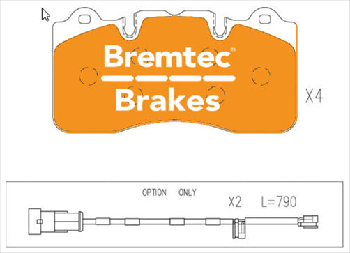 BREMTEC EURO-LINE BRAKE PADS SET RENAULT MEGANE (BFB) 1.2TDi BT26530ELC