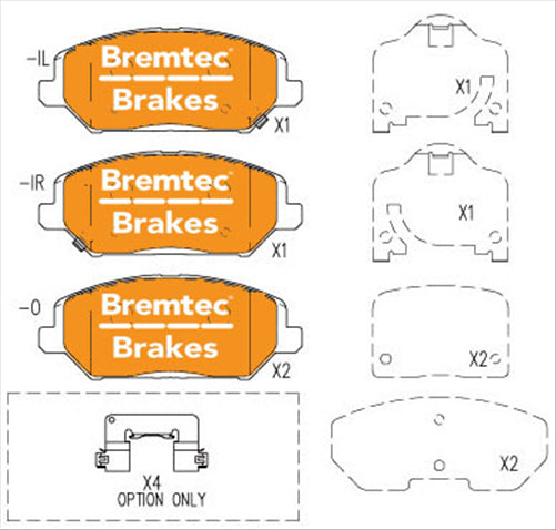 BREMTEC TRADE-LINE BRAKE PADS SET HYUNDAI i30 1.6td 2017- BT26630TS