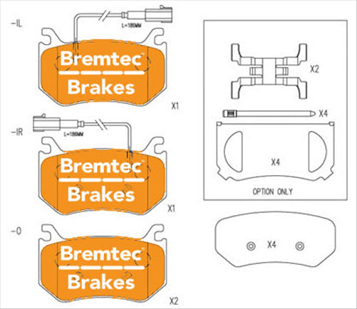 BREMTEC BRAKE PAD SET ALFA ROMEO GIULIA BT27090EV550