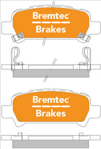 BREMTEC TRADE-LINE BRAKE PAD REAR SET IMPREZA FORESTER LEGACY BT274TS