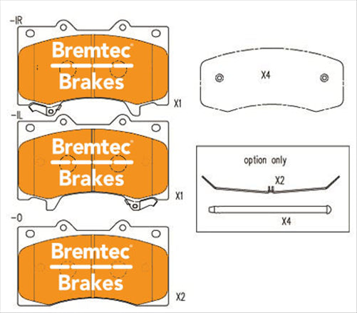 BREMTEC PRO-LINE HD FRONT BRAKE PADS NISSAN PATROL Y62 5.6L 2012- BT3001PRO