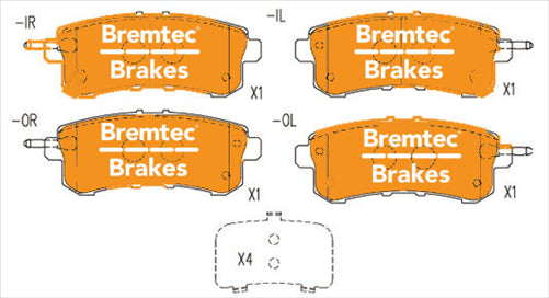 BREMTEC PRO-LINE BRAKE PADS SET NISSAN PATROL Y62 5.6L 2012- BT3002PRO