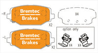 BREMTEC 4WD BRAKE PADS SET DODGE JOURNEY 2014- BT3005E