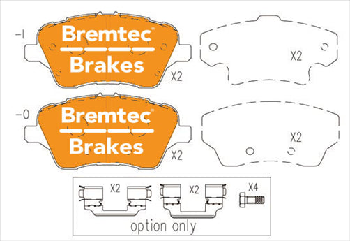 BREMTEC TRADELINE BRAKE PAD SET FRONT FORD FIESTA VI 1.6L 2013- BT3006TS
