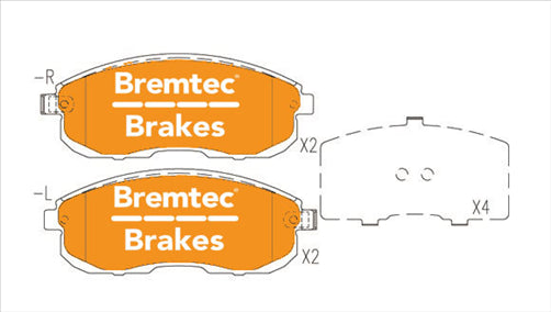 BREMTEC TRADE-LINE BRAKE PADS SET NISSAN PULSAR B17 1.8L 2012- BT3007TS