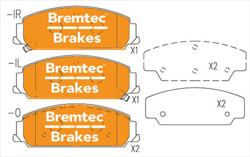 BREMTEC PRO-LINE BRAKE PADS SET HOLDEN COMMODORE VF 2013- BT3008PRO