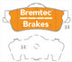 BREMTEC PRO-LINE BRAKE PADS SET HOLDEN COMMODORE VF 2013- BT3009PRO