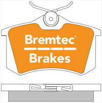 BREMTEC EURO-LINE BRAKE PADS SET VW GOLF V 2.0 4MOTION W/SENSOR BT326AELC