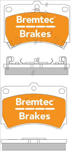 BREMTEC TRADE-LINE BRAKE PADS SET FORD LASER KC 1985-87 BT339TS