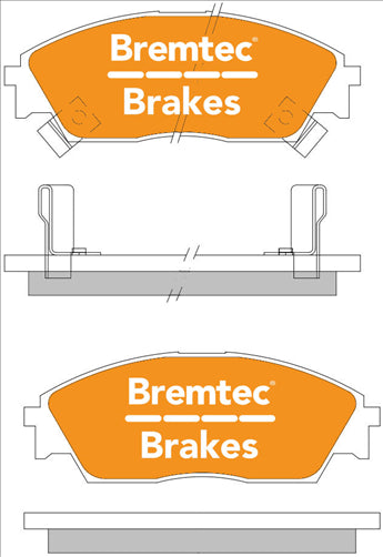 BREMTEC TRADELINE BRAKE PAD SET FRONT HONDA CIVIC 1990-91 BT349TS
