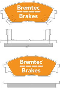 BREMTEC TRADELINE BRAKE PAD SET FRONT HONDA CIVIC 1990-91 BT349TS