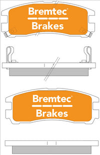 BREMTEC TRADELINE BRAKE PAD SET REAR MITSUBISHI MAGNA TH, TF, TE BT352TS