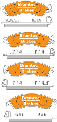 BREMTEC 4WD BRAKE PADS SET CHEVROLET CORVETTE C4 CALIPER BT364E