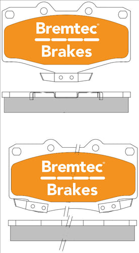 BREMTEC PRO-LINE BRAKE PADS SET TOYOTA LANDCRUISER 90 SERIES BT370PRO