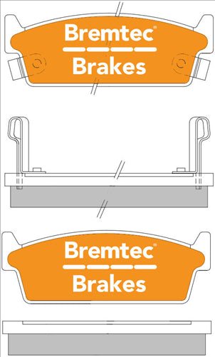 BREMTEC PRO-LINE BRAKE PADS SET NISSAN 200SX 2.0 COUPE (S13) BT377PRO