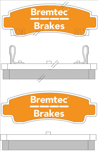 BREMTEC TRADELINE BRAKE PAD SET REAR NISSAN PULSAR N14 1.6 1991-95 BT388TS