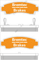 BREMTEC TRADELINE BRAKE PAD SET REAR NISSAN PULSAR N14 1.6 1991-95 BT388TS