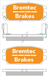 BREMTEC TRADELINE BRAKE PAD SET REAR MITSUBISHI EVO IV 1994-98 BT395TS