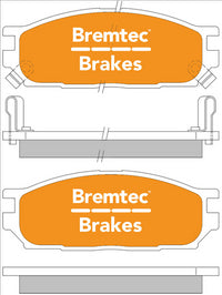 BREMTEC TRADELINE BRAKE PAD SET FRONT MITSUBIHI MIRAGE 1.5 (USA) BT396TS