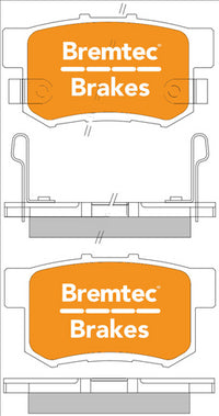 BREMTEC PRO-LINE BRAKE PADS SET HONDA S2000 1999- BT397PRO