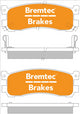 BREMTEC TRADELINE BRAKE PAD SET REAR MAZDA MPV V6 1993-02 BT404TS