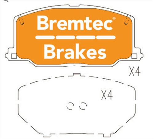 BREMTEC TRADELINE BRAKE PAD SET FRONT TOYOTA CAMRY 2.5 V6 VZV21 BT409TS