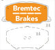 BREMTEC TRADELINE BRAKE PAD SET FRONT TOYOTA CAMRY 2.5 V6 VZV21 BT409TS