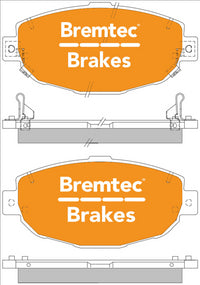 BREMTEC TRADE-LINE BRAKE PADS SET LEXUS SC400 (IMPORT) 1992-00 BT410TS