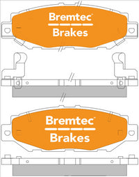 BREMTEC TRADELINE BRAKE PAD SET REAR TOYOTA SUPRA JZA80 3.0L 1993- BT411TS