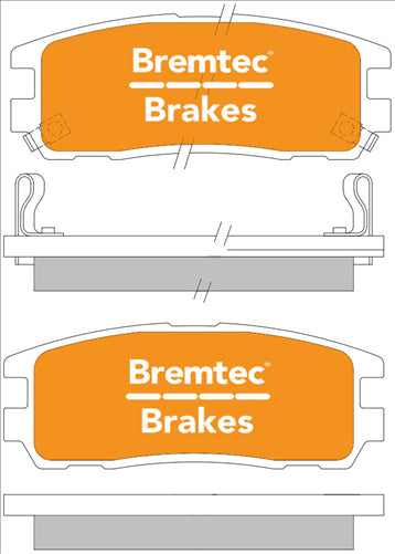 BREMTEC 4WD BRAKE PADS SET GREAT WALL X240 4X4 2009- BT415E
