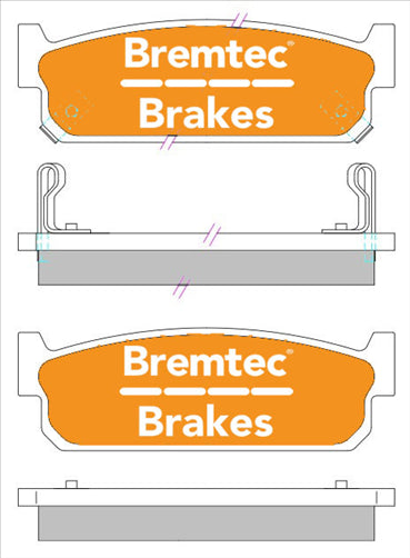 BREMTEC TRADE-LINE BRAKE PADS SET NISSAN INFINITY J30 1993-97 BT419TS