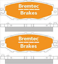 BREMTEC PRO-LINE BRAKE PADS SET LEXUS LS400 1993-00 BT429PRO